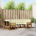 Outdoor-Sofagarnitur mit Kissen 6 pcs Natur und Creme