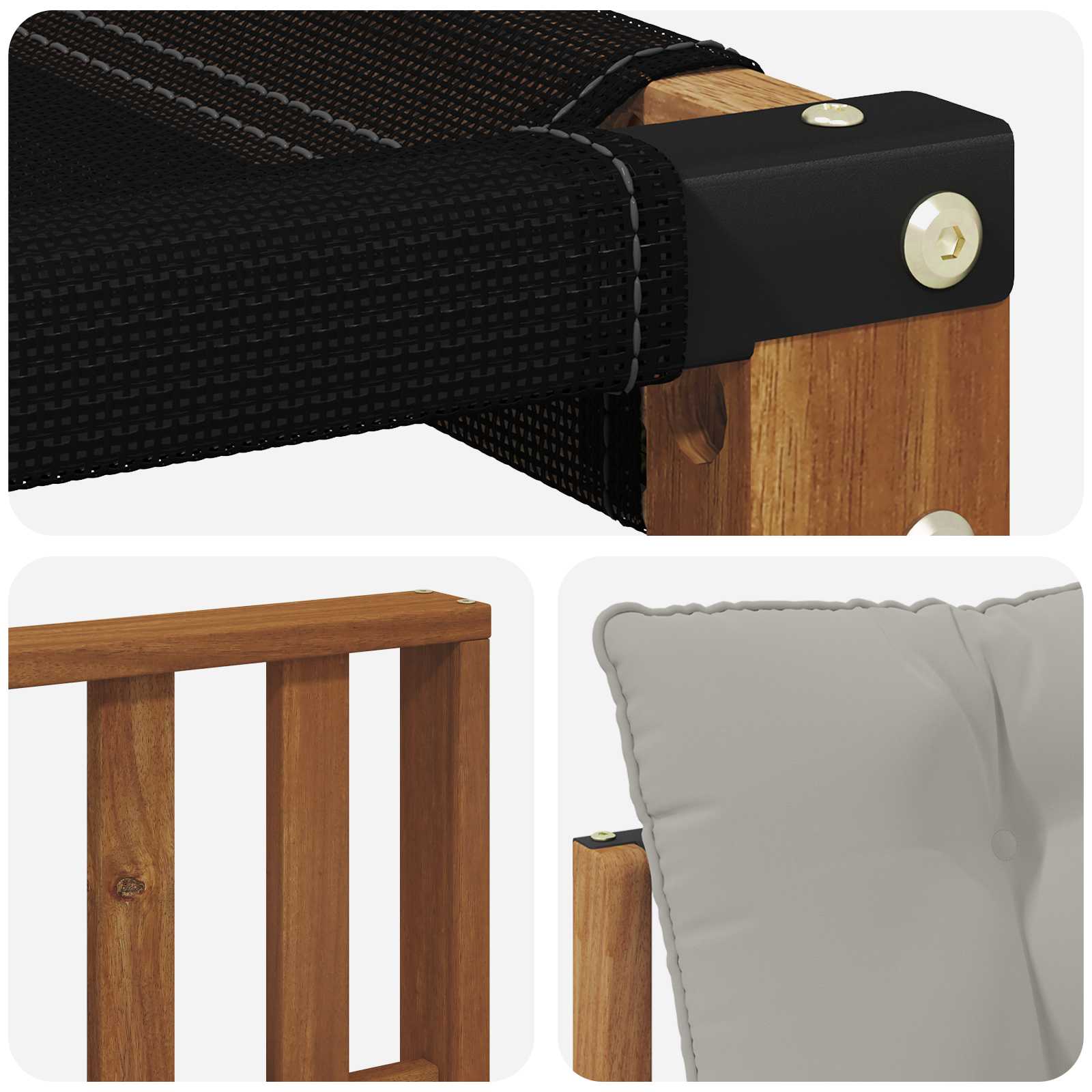 Outdoor-Sofagarnitur mit Kissen 6 pcs Natürlich und Hellgrau
