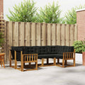 Outdoor-Sofagarnitur mit Kissen 6 pcs Natürlich und Schwarz