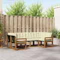 Outdoor-Sofagarnitur mit Kissen 6 pcs Natur und Creme
