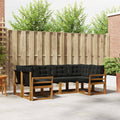 Outdoor-Sofagarnitur mit Kissen 6 pcs Natürlich und Schwarz