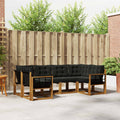 Outdoor-Sofagarnitur mit Kissen 6 pcs Natürlich und Schwarz