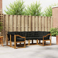 Outdoor-Sofagarnitur mit Kissen 6 pcs Natürlich und Schwarz