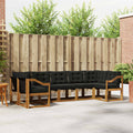 Outdoor-Sofagarnitur mit Kissen 7 pcs Natürlich und Schwarz