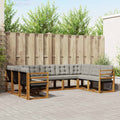 Outdoor-Sofagarnitur mit Kissen 9 pcs Natürlich und Hellgrau