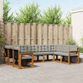 Outdoor-Sofagarnitur mit Kissen 9 pcs Natürlich und Hellgrau