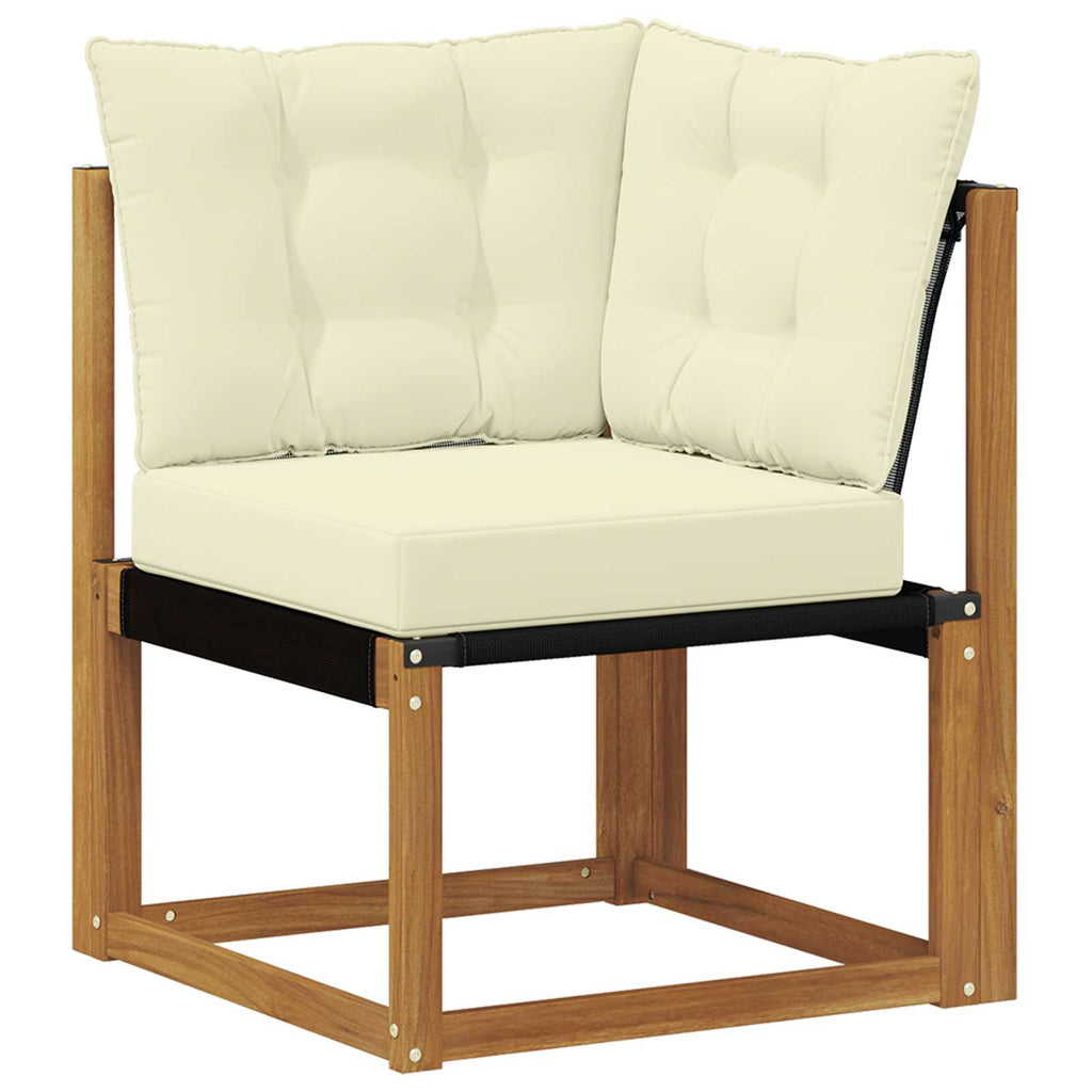 Outdoor-Sofagarnitur 9 pcs Natur und Creme Massivholz Akazie