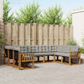 Outdoor-Sofagarnitur mit Kissen 9 pcs Natürlich und Hellgrau