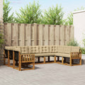 Outdoor-Sofagarnitur mit Kissen 9 pcs Natur und Beige