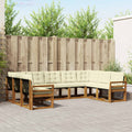 Outdoor-Sofagarnitur mit Kissen 9 pcs Natur und Creme