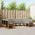 Outdoor-Sofagarnitur mit Kissen 9 pcs Natürlich und Hellgrau