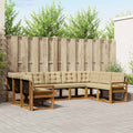 Outdoor-Sofagarnitur mit Kissen 9 pcs Natur und Beige