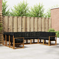 Outdoor-Sofagarnitur mit Kissen 9 pcs Natürlich und Schwarz