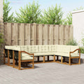 Outdoor-Sofagarnitur mit Kissen 9 pcs Natur und Creme
