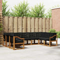 Outdoor-Sofagarnitur mit Kissen 9 pcs Natürlich und Schwarz