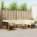 Outdoor-Sofagarnitur mit Kissen 10 pcs Natur und Creme