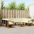 Outdoor-Sofagarnitur mit Kissen 10 pcs Natur und Creme