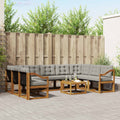 Outdoor-Sofagarnitur mit Kissen 10 pcs Natürlich und Hellgrau