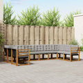 Outdoor-Sofagarnitur mit Kissen 10 pcs Natürlich und Hellgrau