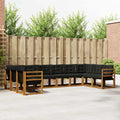 Outdoor-Sofagarnitur mit Kissen 10 pcs Natürlich und Schwarz