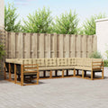 Outdoor-Sofagarnitur mit Kissen 10 pcs Natur und Beige