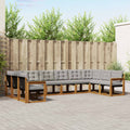 Outdoor-Sofagarnitur mit Kissen 10 pcs Natürlich und Hellgrau