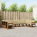 Outdoor-Sofagarnitur mit Kissen 10 pcs Natur und Beige