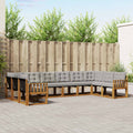 Outdoor-Sofagarnitur mit Kissen 10 pcs Natürlich und Hellgrau