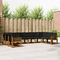 Outdoor-Sofagarnitur mit Kissen 10 pcs Natürlich und Schwarz