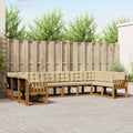 Outdoor-Sofagarnitur mit Kissen 10 pcs Natur und Beige