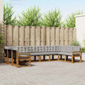Outdoor-Sofagarnitur mit Kissen 10 pcs Natürlich und Hellgrau
