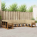 Outdoor-Sofagarnitur mit Kissen 10 pcs Natur und Beige
