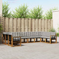 Outdoor-Sofagarnitur mit Kissen 10 pcs Natürlich und Hellgrau