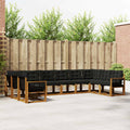Outdoor-Sofagarnitur mit Kissen 10 pcs Natürlich und Schwarz