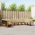 Outdoor-Sofagarnitur mit Kissen 10 pcs Natur und Beige