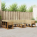 Outdoor-Sofagarnitur mit Kissen 11 pcs Natur und Beige