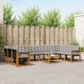Outdoor-Sofagarnitur mit Kissen 11 pcs Natürlich und Hellgrau