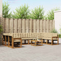 Outdoor-Sofagarnitur mit Kissen 11 pcs Natur und Beige
