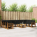 Outdoor-Sofagarnitur mit Kissen 11 pcs Natürlich und Schwarz
