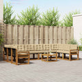 Outdoor-Sofagarnitur mit Kissen 11 pcs Natur und Beige
