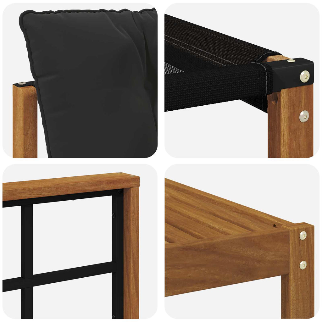 Outdoor-Sofagarnitur mit Kissen 11 pcs Natürlich und Schwarz