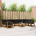 Outdoor-Sofagarnitur mit Kissen 11 pcs Natürlich und Schwarz