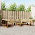 Outdoor-Sofagarnitur mit Kissen 11 pcs Natur und Beige
