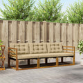 Outdoor-Sofagarnitur mit Kissen 3 pcs Natur und Beige
