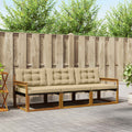 Outdoor-Sofagarnitur mit Kissen 3 pcs Natur und Beige