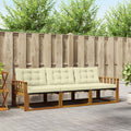 Outdoor-Sofagarnitur mit Kissen 3 pcs Natur und Creme