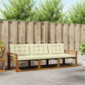 Outdoor-Sofagarnitur mit Kissen 3 pcs Natur und Creme