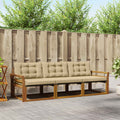Outdoor-Sofagarnitur mit Kissen 3 pcs Natur und Beige
