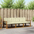 Outdoor-Sofagarnitur mit Kissen 3 pcs Natur und Creme
