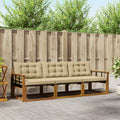 Outdoor-Sofagarnitur mit Kissen 3 pcs Natur und Beige